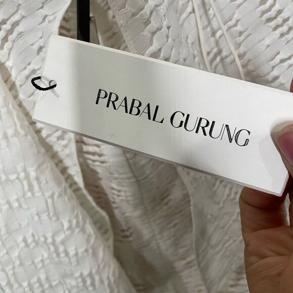 NWT Prabal Gurung Off-The-Shoulder Fold-Over Tunic Blouse, Porcelain - Picture 7 of 7